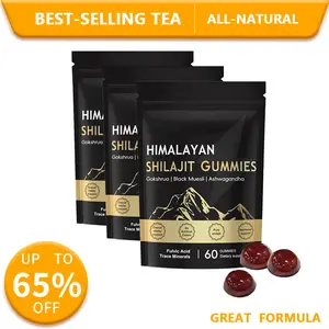 【GRAB 3 NOW】Shilajit Gummies With Ashwagandha for men  , Gokshura & Black Ginger | 60 Gummies | Daily Care Support for Enhancing Physical Energy Vitality Supplement，shilajit for men Healthcare Dietary Fitness Boost Edible