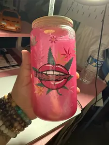 Pink snow globe cup