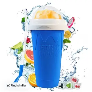 Frozen Magic Slushy Cup with Spoon Automatic Slushy Maker Just Squeeze for Delicious Frozen Drinks