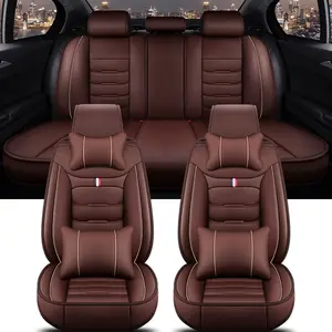 PU Leather Car Seat Cover Set, Full Safety Airbag Compatible, Universal High Back Bucket Style, Waterproof Protection, Fashionable Design, Car Seat Protectors