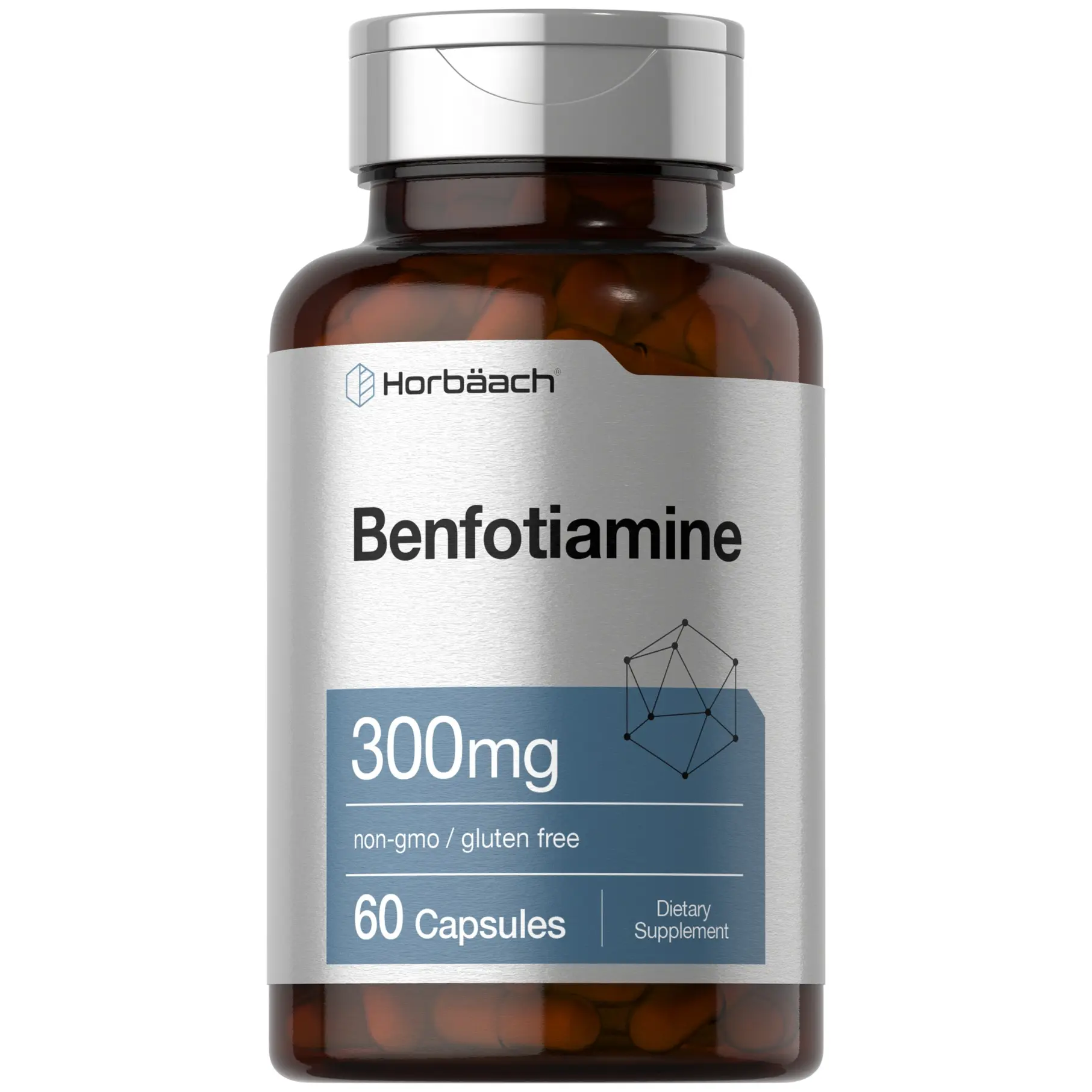 Horbäach Benfotiamine 300mg | 60 Capsules | Non-GMO, Gluten Free Supplement Horbäach Benfotiamine 300mg | 60 Capsules | Non-GMO, Gluten Free Supplement