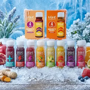 Vive Organic Wellness Drink Shot 2 oz, Ginger Shot and Turmeric Blend for Daily Immune Support, USDA Organic Formula with Echinacea, Multiple Flavor Options