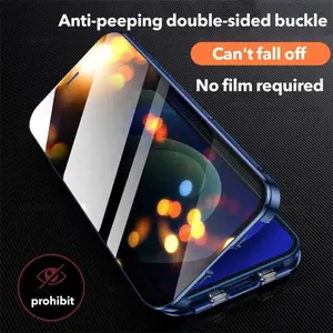 Anti-Spy Privacy Tempered Glass with Len Protection Magnetic Case for iPhone 11 12 13 14 15 16 Pro Max Plus Magnet Cover