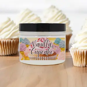 Belle & Kat Body Dusting Powder Scented Vanilla Cupcake Talc Free Soft Silky Skin 8oz
