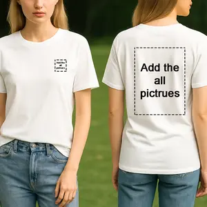Custom T-Shirts: 240g Cotton Black & White Basics, Any Image Customizable, Photo-Real Prints, Unisex Short Sleeves | Gift for Him & Her