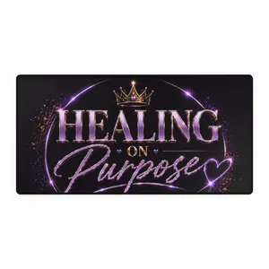 Healing on Purpose Desk Mat — Inspirational Purple Crown Gaming/Office Mousepad