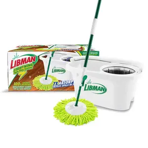 Microfiber Lightning Spin Mop and Bucket Floor Cleaning System Libman