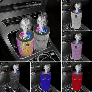 Shiny Crystal Auto Aromatherapy Humidifier, Equipped with LED Lights, Car Air Purifier, Car Aromatherapy Air Freshing Agent Accessories