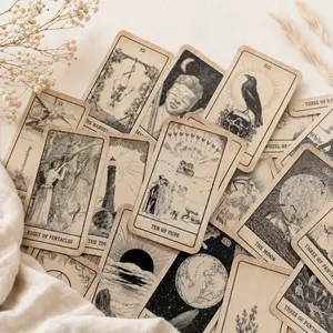 The Bygone Tarot Deck, 78 Cards with Vintage 1800s-Inspired Illustrations