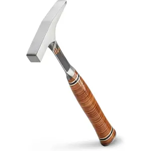 Tinner's Hammer - 18 oz Sheet Metal Hammer with Forged Steel Construction & Leather Grip - T18