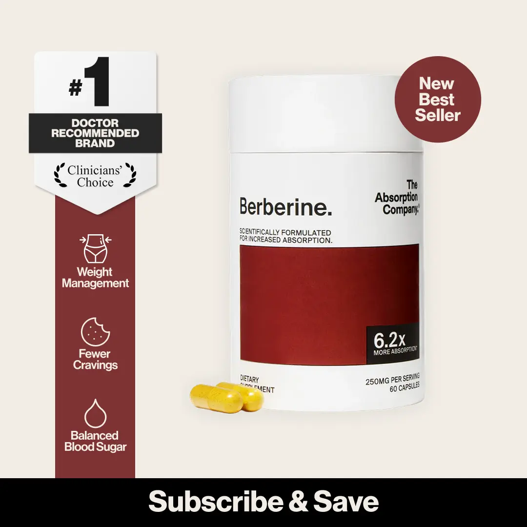 Absorption Company Berberine Supplement | 6.2x Better Absorption for Blood Sugar, Weight Management & Metabolism | No GI Distress, 30-Day Supply Absorption Company Berberine Supplement | 6.2x Better Absorption for Blood Sugar, Weight Management & Metabolism | No GI Distress, 30-Day Supply