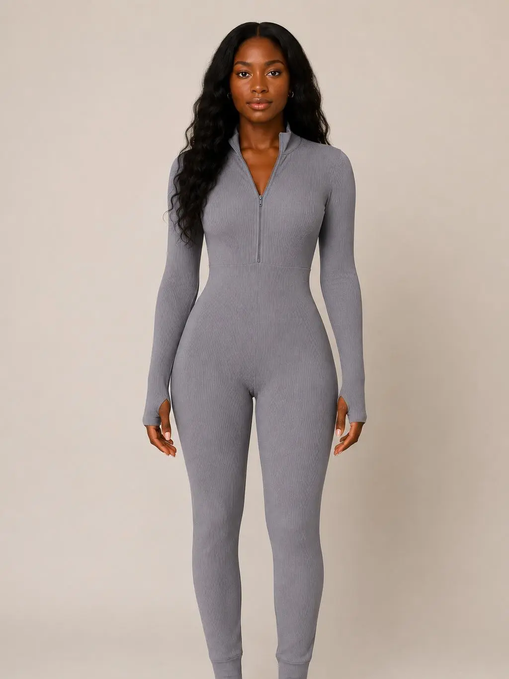 Long Sleeve Zipper Front Jumpsuit for Women Comfortable and Stylish Casual Fashion Pink Essential