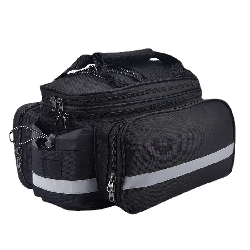 Bike Rack Bag, Large 27L Expandable Waterproof Rear Pannier Bag with Rain Cover, Reflective Strip, Shoulder Strap, Multi-Functional Bicycle Trunk Bag for Cycling, Commuting, Travel 49072