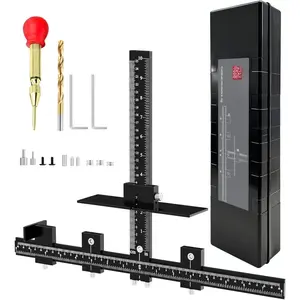 Cabinet Hardware Jig,  Cabinet Handle Jig with Center Punch, Accuracy Cabinet Template Tool for Handles Pulls Door Drawer Installation, Woodworking Tools for Professional Carpenters