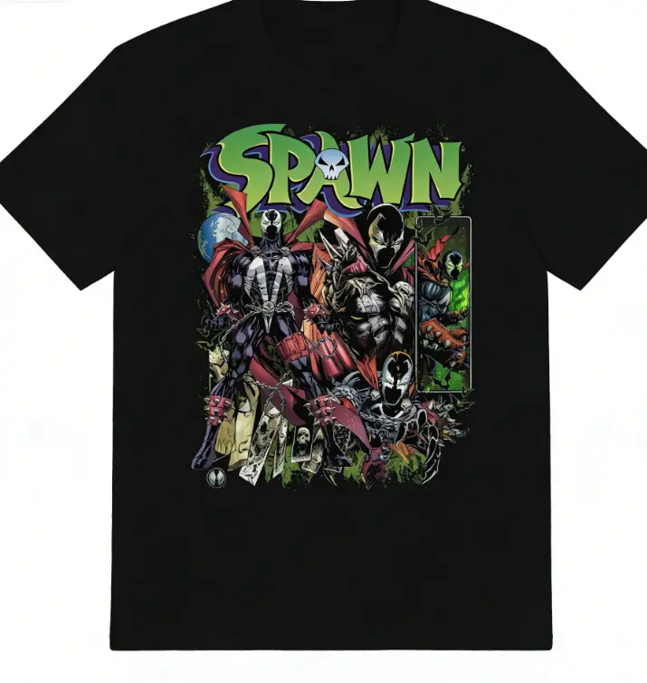 Women's Spawn Comic Book Hero Graphic T-Shirt - 100% Cotton Short-Sleeve Soft Top, Classic Breathable Casual Round Neck Superhero Women's T-Shirt