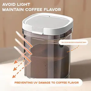 Airtight Coffee Canister 8oz Storage Container with Scoop for Grounds Beans Tea Sugar Flour Cereal 800ml UV Protection