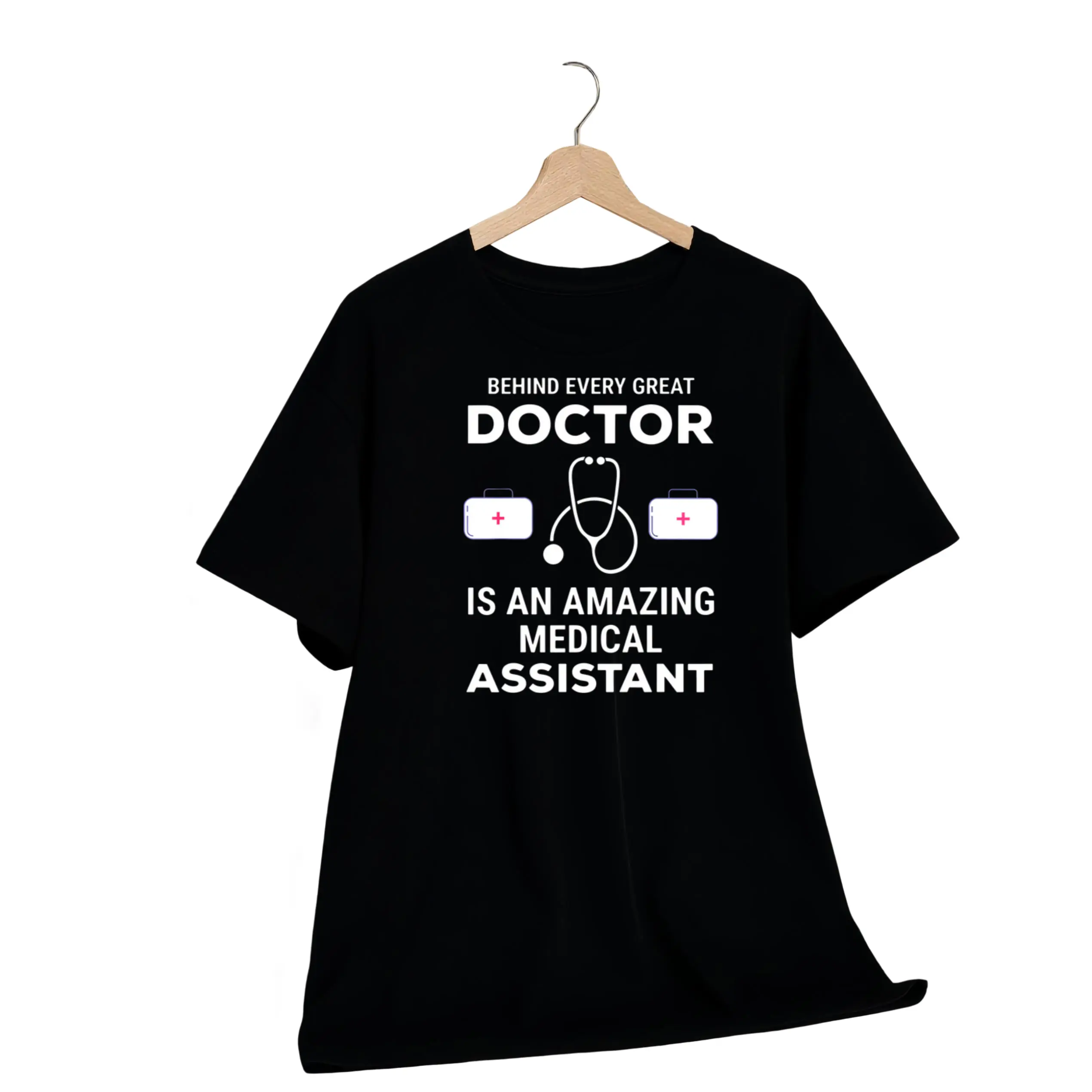 Funny Doctor Medical Assistant Joke Humor T-Shirt, Unisex cotton casual round neck outdoor short sleeve t-shirt with slight stretch, Men's summer clothes, mens T shirt, slightly elastic, 100%cotton, S-XXXL