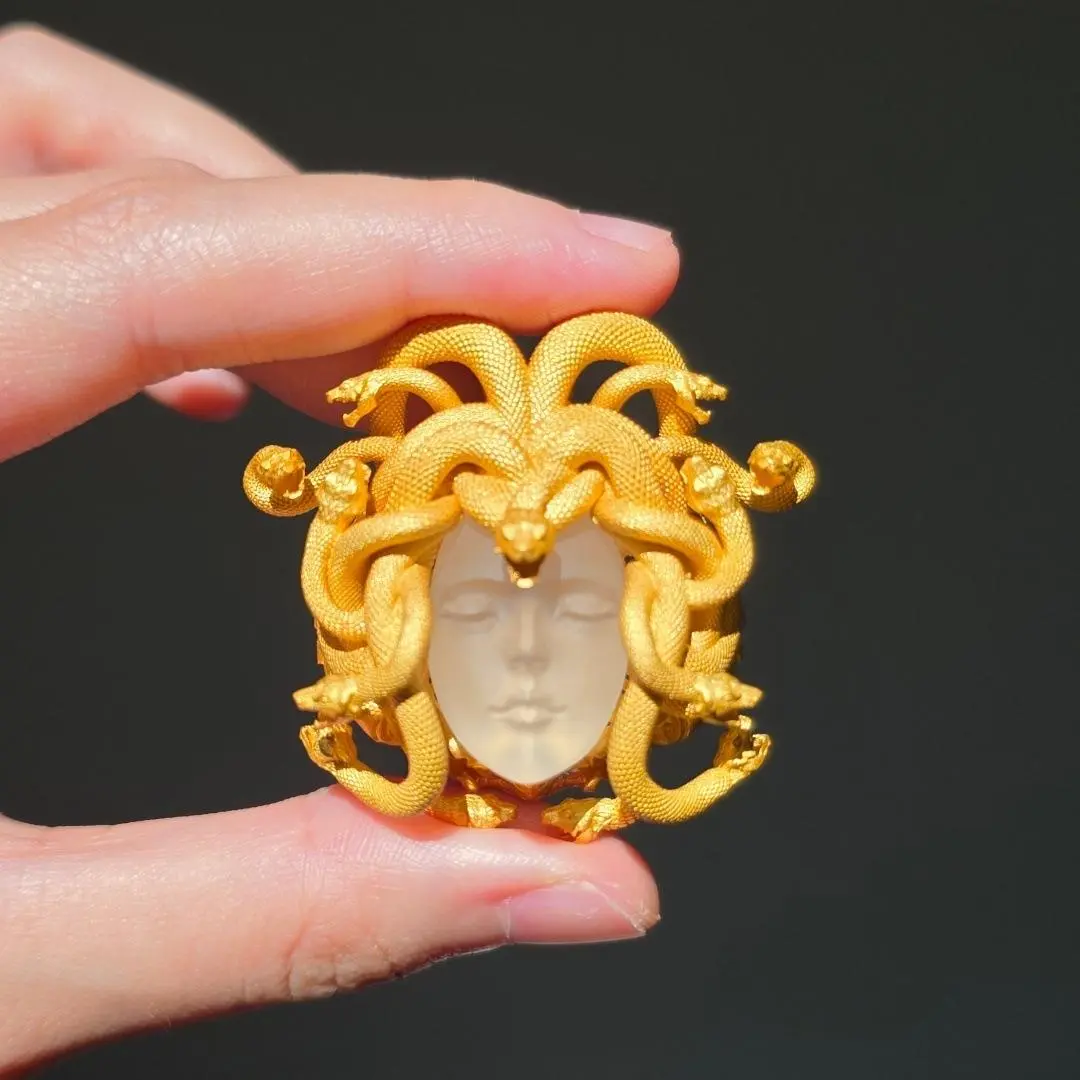 Gothic Punk Medusa Snake Ring, Mythology-Inspired Statement Costume Jewelry for Witchy Fashion and Casual Wear, Snake Motifs