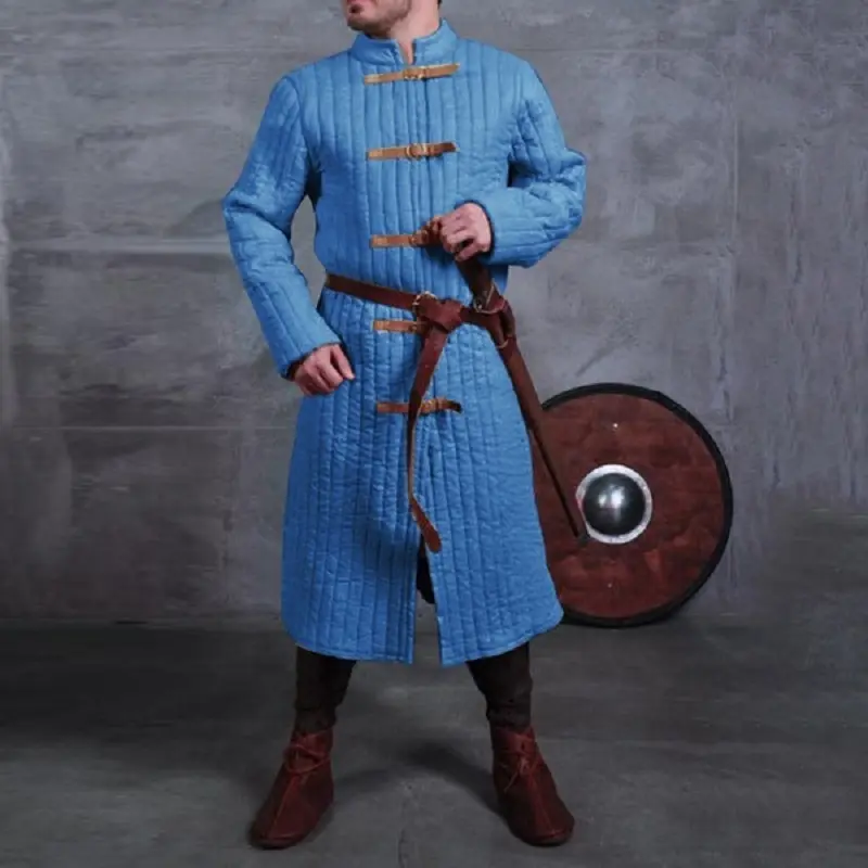 Medieval Warriror Knights Larp Costume Gambeson Doublet Mens Armor Coat Cosplay Jacket Battle Aketon Outfit For Adult 4XL 5XL