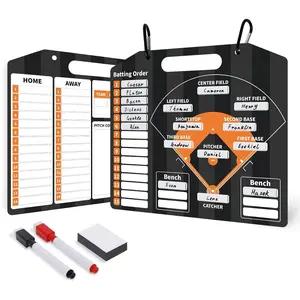 Baseball Lineup Board for Dugout,Dry Erase Magnetic Metal Baseball Clipboard for Coaches with 30 Lineups Cards
