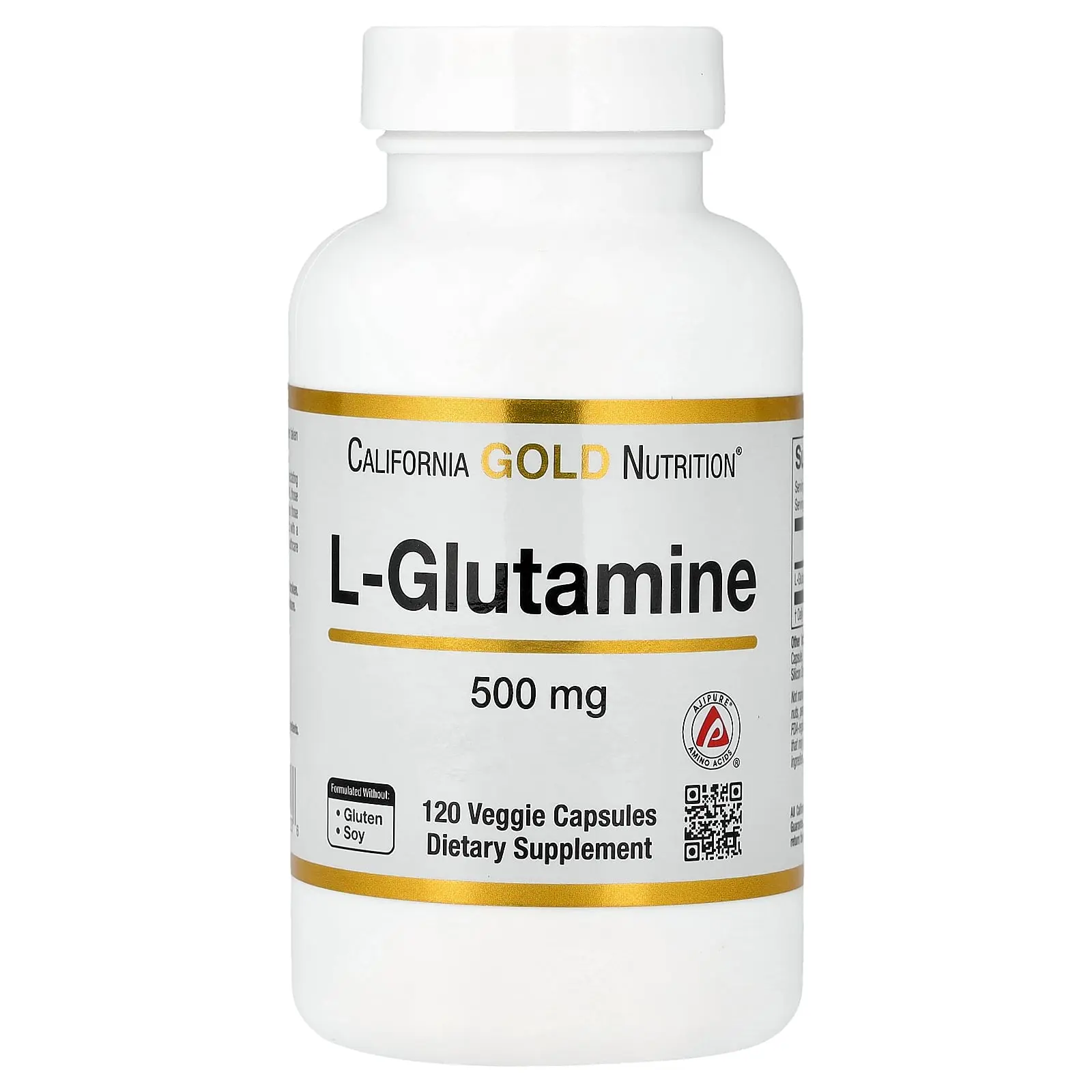 California Gold Nutrition L-Glutamine, AjiPure®, 120 Veggie Capsules (500 mg per Capsule)