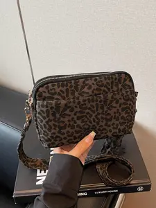 Mini Fashionable Leopard Print Women's Shoulder Bag, Multifunctional Crossbody Purse with Multiple Pockets, Ideal Coin Wallet for Daily Use, Casual Zipper Purse