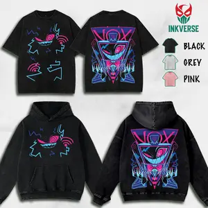 VOX Hazbin Hotel Wash T-Shirt,Hoodie,Sweatshirt Hazbin Washed Shirt, Comic Shirt, TV Show Shirt graphic tees Menswear Top Cotton Fabric lover streetwear