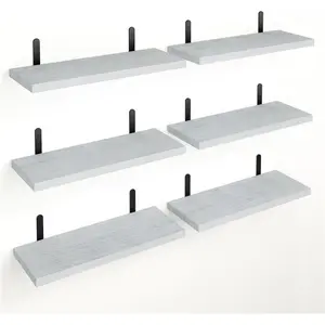 Set of 6 Wood Floating Shelves for Wall Decor