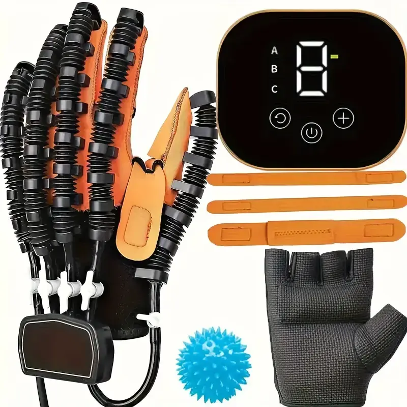Rehabilitation Robotic Glove Device & Adjustable Back Brace Healthcare Tool - Stroke Aid with 360 Rotation, Finger Separation, Sequential Traction, Posture Correction for Hemiplegic Patients, Hand Rehab