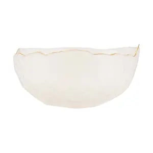 KAWASIMAYA Gold Trimmed Glass Bowl 650ml Salad Fruit Dessert Yogurt Bowl