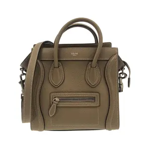 Pre-owned Celine Calfskin Shoulder Bags Luggage Nano Shopper Calf Handbag