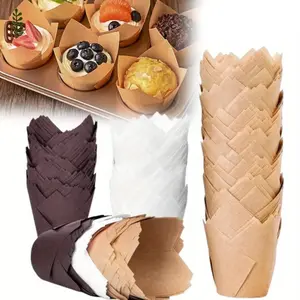 Flower Shaped Cupcake Liner,50/100pcs Heat Resistant Oil-proof Cupcake Paper Cup,Baking Cupcake Paper,Kitchen Baking Utensils,Baking Supplies,Baking Tools