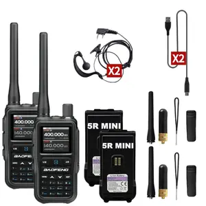 (2 Packs) BAOFENG UV-5R Mini 2025 New Outdoor Walkie-Talkie Two Way Radio for Mountain Climbing 5W Output Power APP Programming Type-C Charging Dual PTT Dual Band 999CH-Channels