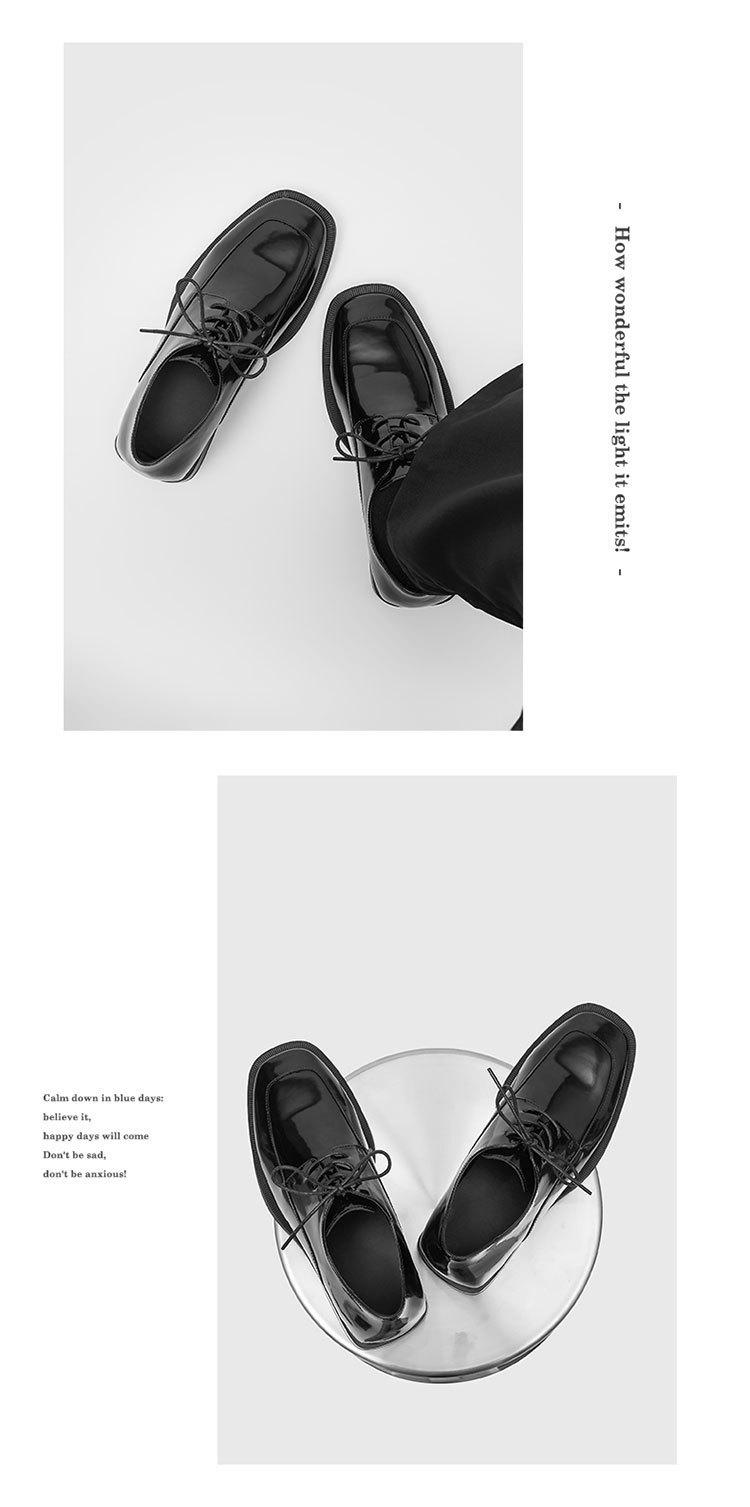 2026 Autumn New Men's British Style Shoes, Chunky Head Height Increase Business Casual Leather Shoes, Office Commute Formal Derby Shoes