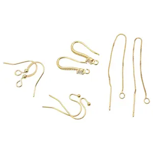 Gold Filled Earring Wires fishhook threader earrings for jewelry making crafts DIY 14k