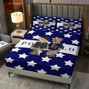 One-of-a-Kind Preppy Bear Bedding Set, 3 Piece, (1 Fitted Sheet + 2 Pillowcases) ,Luxury Preppy Bedding, Unique & Stylish Bedroom Decor, Perfect Gift for Teens, Young Adults & Patriotic Fashion Lovers
