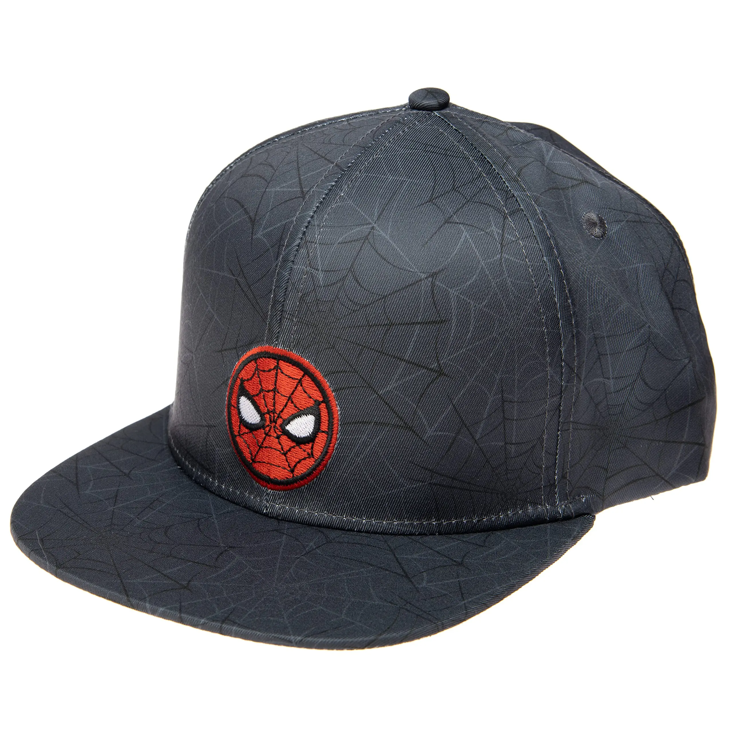 Marvel Men's Spider-Man Snapback Baseball Cap, Flat Brim with Embroidered Logo, Lightweight & Adjustable for Everyday Wear