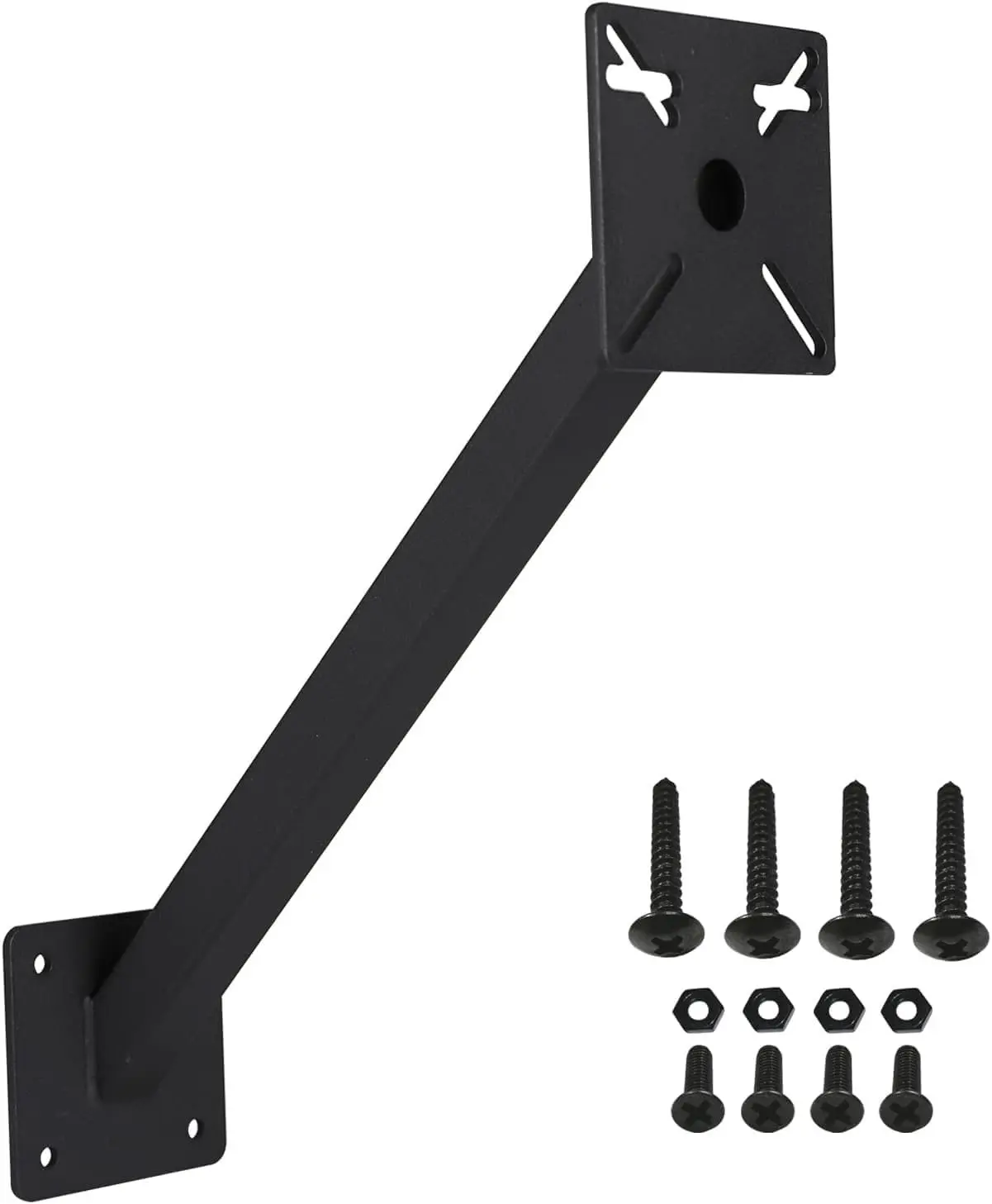 Keypad Mounting Post Bracket, Heavy Duty Universal Gooseneck Pedestal Mount for Keyboard on Automatic Gate Opener Systems or Garage Door, Black