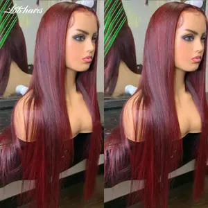 Straight | Burgundy | 4x4 Lace Closure | Transparent Lace | 180% Density