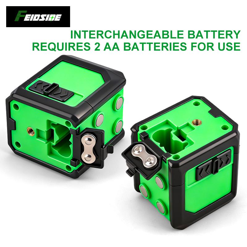 FEIDSIDE 2-line Laser Level Self Leveling Green Cross Line Self Level Laser Tool for Picture Hanging, Tile, Construction Indoor Project