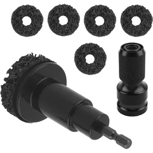 Wheel Hub Cleaning Tool Kit, Hub Cleaning Tool with 1/2" Drive Adapter & 5 Replacement Grinding Pads,Wheel Stud Cleaner Compatible with  Wrench & Ratchet