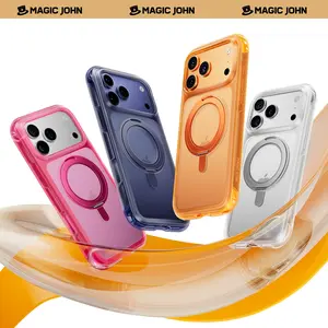 NEW-MAGIC JOHN iPhone 17 Pro/Pro Max Case | MagSafe, 360° Rotating Stand, Shockproof Air Cushion, Matte Anti-Fingerprint summerwins