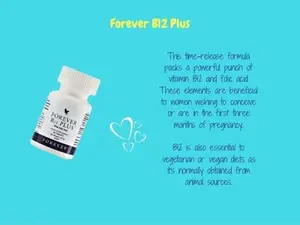Forever B12 Plus - Vitamin B12 & Folic Acid Supplement for Healthy Blood Levels & Immune Support - 60 Tablets - Optimum Healthcare Dietary