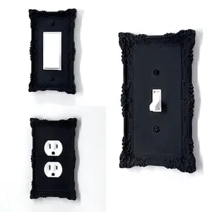 Victorian Black Light Switch Plate Cover – Elegant Baroque Wall Décor for Gothic or Vintage-Inspired Interiors - #3