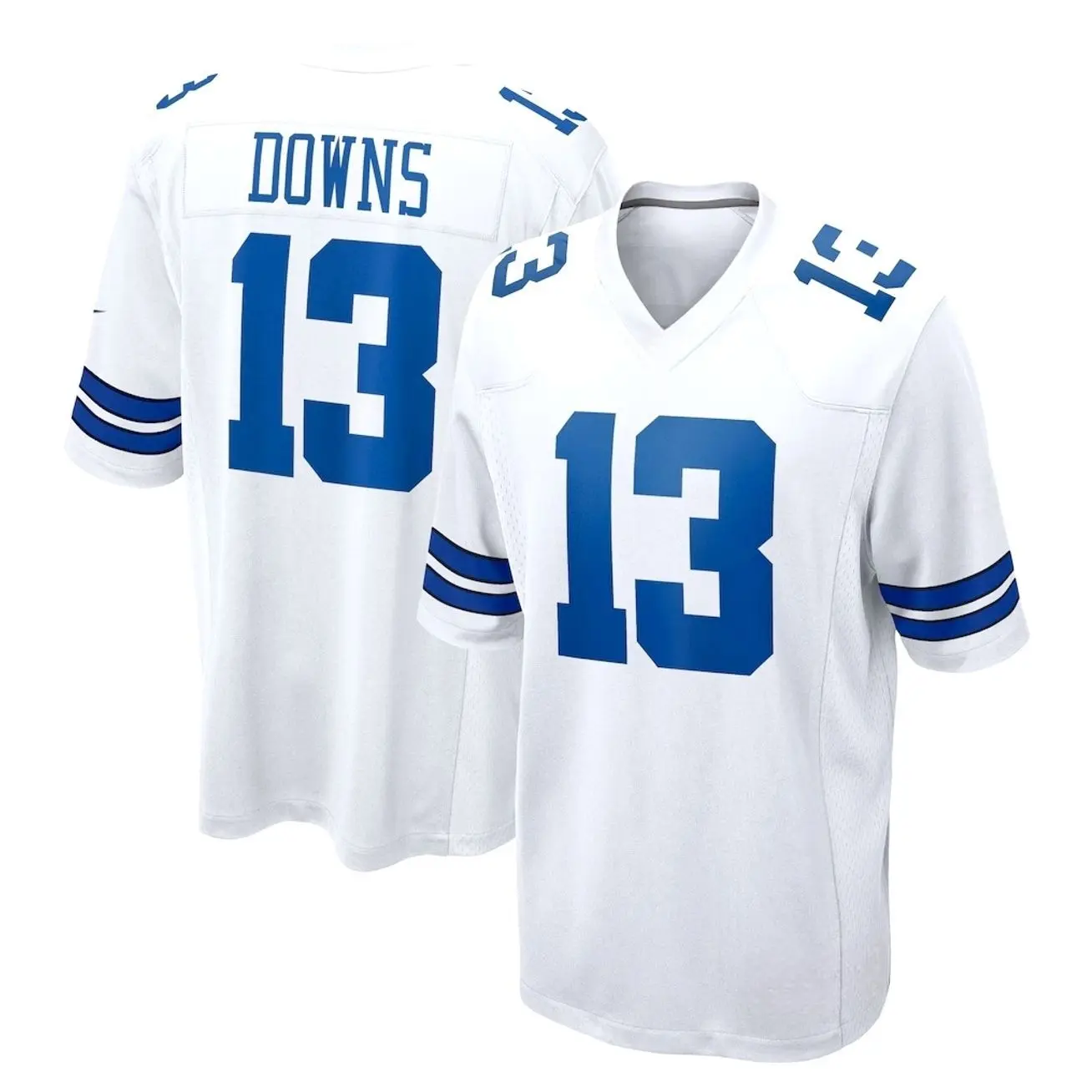 Unisex Football inspired by Dallas Downs 13 Draft First Round Pick No. 11 Team Game Jersey - White