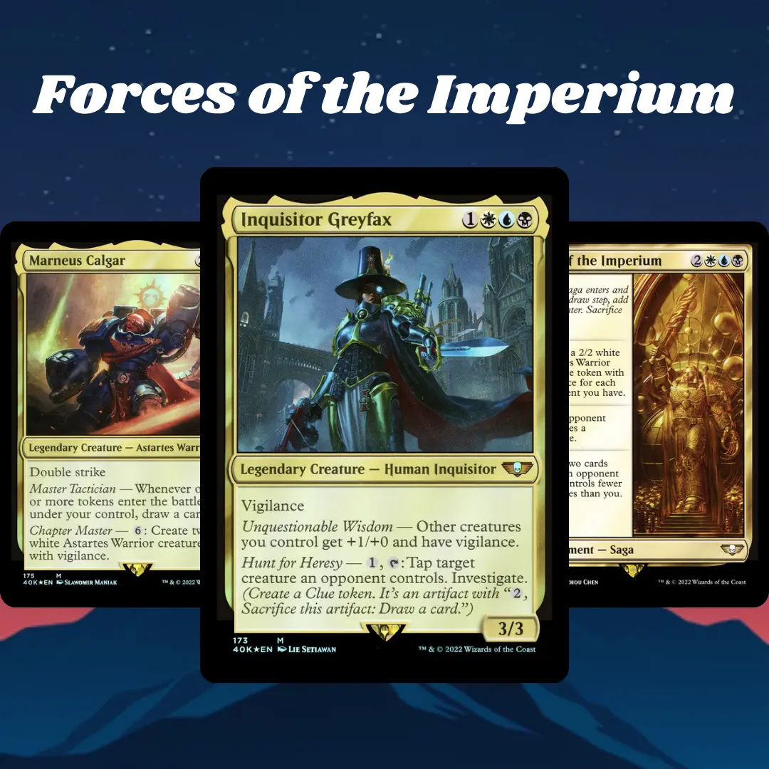 Proxy 100+ Cards Commander Deck Forces of the Imperium Warhammer 40k Esper Tokens Astartes Go-Wide Aggro & Value Synergy Strategy Theme Ready to Play Magic Style Deck Perfect Gift for Collectors and 40k Fan