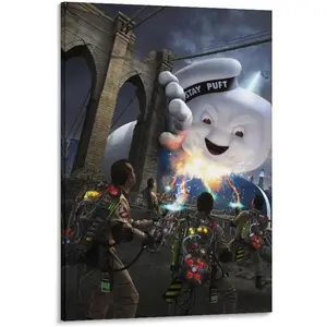 Ghostbusters Stay-puft Marshmallow Man Poster Decor Room Decor Pictures Aesthetic Art for Kitchen Prints Photo Canvas Painting for Wall Bedroom Pictures for Bathrooms Hallway Decorations for Home