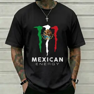 Mexican Energy T-Shirt Mexico Flag Eagle Claw Marks Graphic Tee Cinco De Mayo Outfit Hispanic Heritage Chicano Pride Edgy Streetwear Top