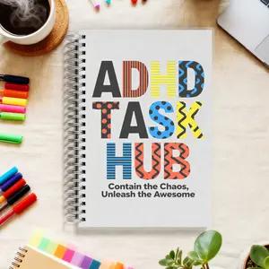 ADHD - Spiral Bound Planner, Daily Productivity Tool for Neurodivergent Professionals & Students, Organize Calls, Emails & To-Dos with a Color-Coded Layout, A5, 108 Pages, 100gsm Thick Paper