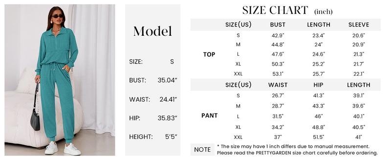PRETTYGARDEN Women's 2-Piece Sweatpants Set Long Sleeve Half Zip Pullover Sweatshirt & Joggers Pants Comfy Outfits Soft Tracksuit for Yoga Gym Activewear with Front Pocket & Elastic Waistband - Sweatsuit Loose PRETTYGARDEN Women's 2-Piece Sweatpants Set Long Sleeve Half Zip Pullover Sweatshirt & Joggers Pants Comfy Outfits Soft Tracksuit for Yoga Gym Activewear with Front Pocket & Elastic Waistband - Sweatsuit Loose